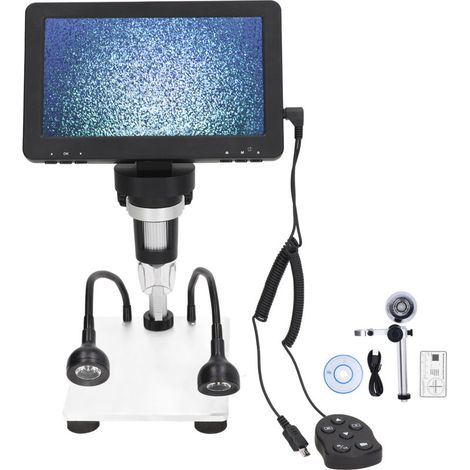 Microscope numérique LCD 7 pouces HD 1200X 1080P pour réparation électronique avec éclairage LED (1/5)