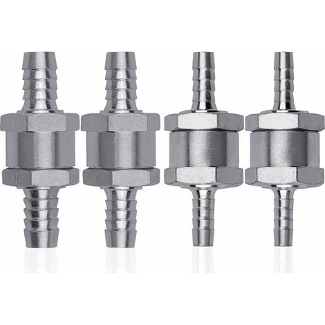 4 Pcs Clapet Anti-retour Gasoil en Alliage d'aluminium, 6/8/10/12mm Clapet de Carburant avec Flèche pour Essence Diesel Voiture Bateau Moto (1/5)