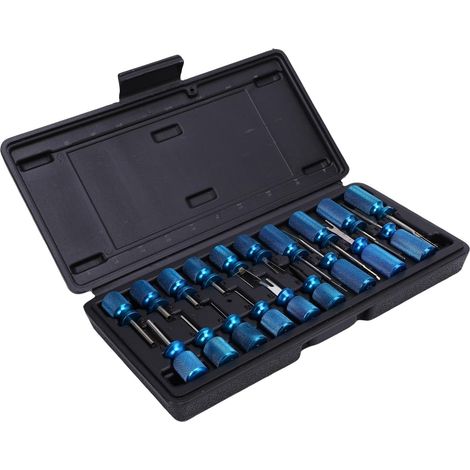 Kit d'outils de Retrait de Borne Universel de 19 Pièces, Ensemble d'Extracteur de Broche de Dégagement de Connecteur de Fil Automobile, Extracteur de Broche avec Poignée Moletée en (1/5)