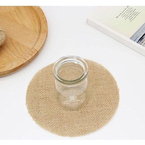 Set mit 10 waschbaren Leinen-Tischsets – Strapazierfähiges und widerstandsfähiges Material – Durchmesser 15 cm – Elegantes Vintage-Design für das Esszimmer (1/4)