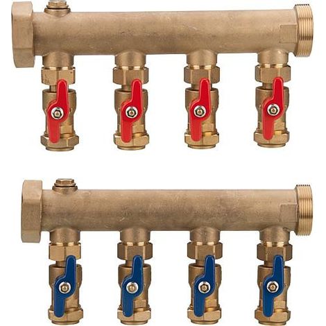 Collecteur géothermie par le sol DN 40 1 1 2raccord 32 mm 4 circuits