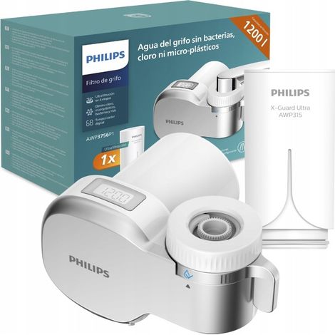 Filtro per acqua da rubinetto Philips AWP3756P1/10 con display e contatore. Cartuccia di ultrafiltrazione. (1/5)
