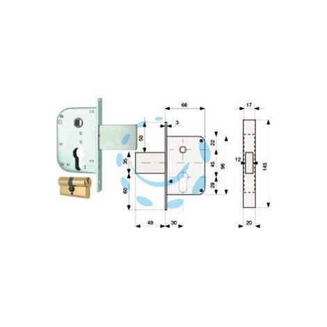 SERRATURA INFIL. CANC. SOLO SCR. C/DISP. BLOCC.+ QUADRO CIL. SAG. 132 - mm.30 (132.30.0)