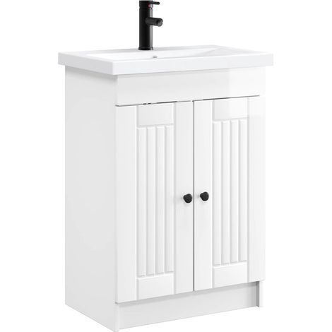 Bathroom Furniture Set High Gloss White 56 x 37.5 x 81 cm vidaXL