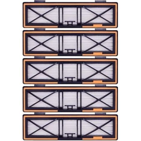 Lot de 5 filtres HEPA H13 de rechange orange compatibles avec Neato D10, D9, D8, D7, D6, D5, D4, D3, aspirateurs robotiques. (1/5)