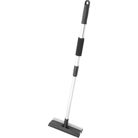 Raclette Télescopique pour Vitre Voiture en Acier Inoxydable Noir Double Face, Poignée Réglable et Rétractable, Tpr et Éponge, pour Pare-brise et Miroir (1/5)