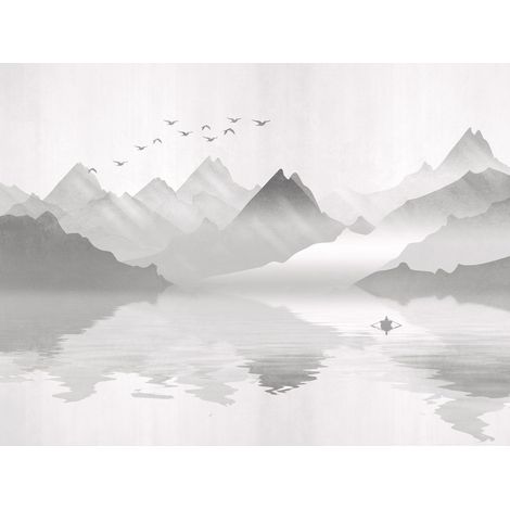 papier peint panoramique montagnes gris - Sanders & Sanders (1/5)