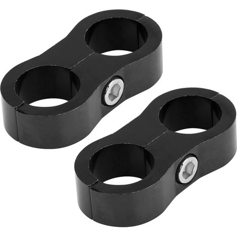 AN10 Collier de serrage universel en alliage d'aluminium pour séparateur tuyau (noir) (1/4)