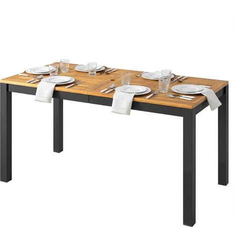 Table jardin bois 6 personnes 150x75x75 cm naturel