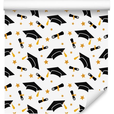 Papel pintado de graduación en blanco y grafito para salón y dormitorio, 50x1000 cm. (1/5)