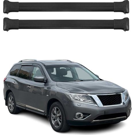 OMAC Barres de toit en aluminium pour Renault Clio IV Sport Tourer 2012-2019 – TÜV / DIN 75302:2019 – Charge max 75 kg – 2 barres Noir (1/4)