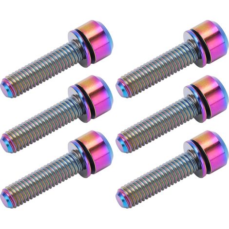Kit de 6 vis de potence colorées en titane M5 20mm pour vélo de route, pièces de rechange (1/5)
