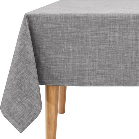 Nappe rectangulaire aspect lin 140x220 cm Gris clair hydrofuge