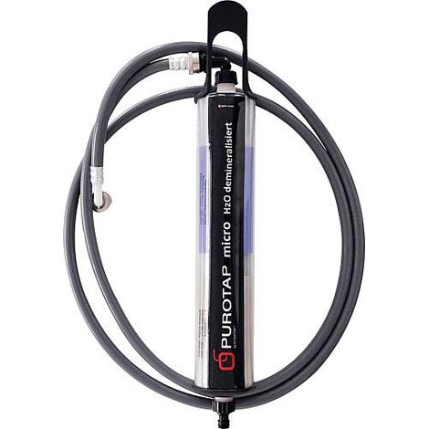 Elysator 300 micro DS - Cartouche de déionisation complète avec support mural et tuyau de remplissage Purotap avec changement de couleur
