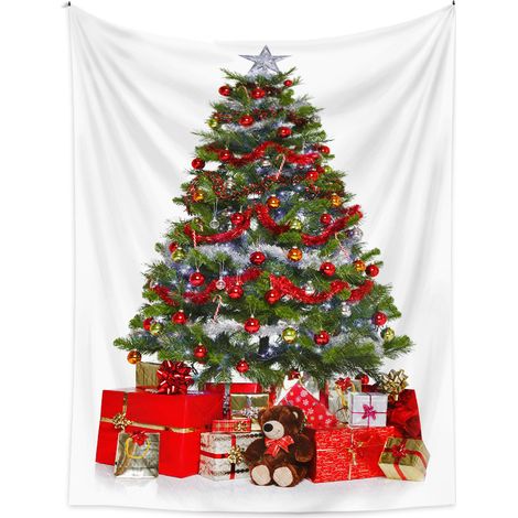 1 Tapisserie Sapin de Noël, Décoration Murale Festive, Tissu Léger et Doux, Usage Intérieur et Extérieur, Salon et Chambre (1/5)