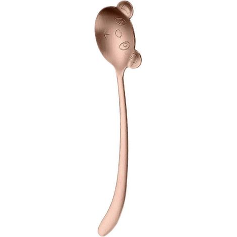 Set aus Edelstahl-Teelöffeln, niedlicher Bärenkopflöffel, stabiler Hänge-Suppenlöffel, Kaffeelöffel zum Kochen, für Desserts, gemischten Tee, Müsli und Spiegel (1/2)