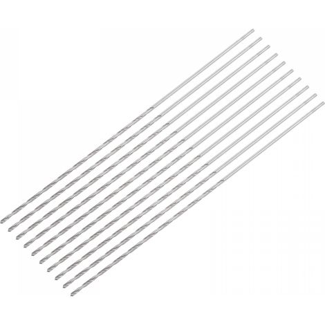 10 Pcs 0.7mm Mini Micro Forets Hélicoïdaux Haute Vitesse Acier Droit Tige Extra Long Perceuse Pointe 60mm pour Aluminium Alliage (1/5)