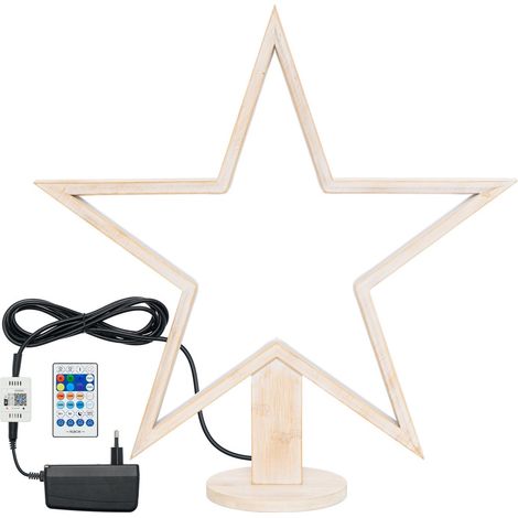 Decorazione luminosa stella natale 55 cm con base strip led multicolor per addobbi natalizi (1/4)