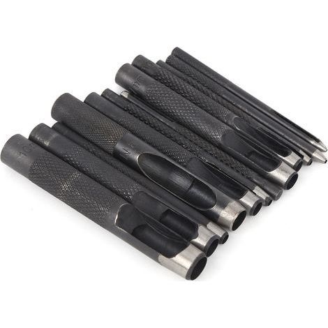 Set mit 12 DIY-Hohllochern für Leder, manuelles Lochwerkzeug 1-10 mm (1/5)