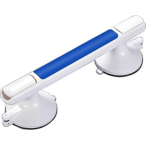 Barre d'appui de douche sans perçage, poignée de salle de bain antidérapante à ventouses, barre d'appui de baignoire pour personnes âgées, bleue (1/5)