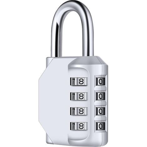Cadenas à combinaison à 4 chiffres, diyife Waterproof, fermoir à combinaison en métal étanche et acier plaqué-argenté (1/5)