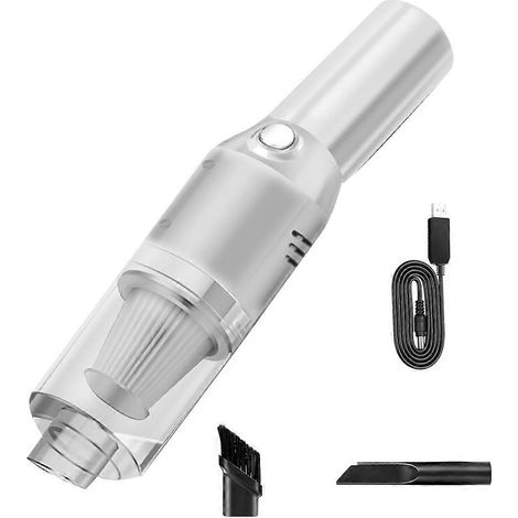 Mini aspirateur portable puissant, léger et utilisable d'une seule main, sans fil et au design compact, pour un nettoyage rapide. (1/4)