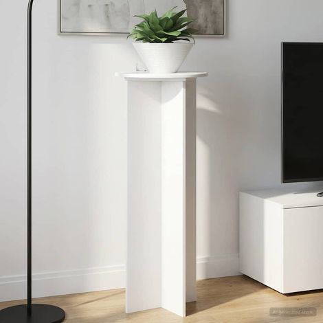 vidaXL  Plant Stand  2 pcs High Gloss White Ø40 x 100 cm Engineered Wood