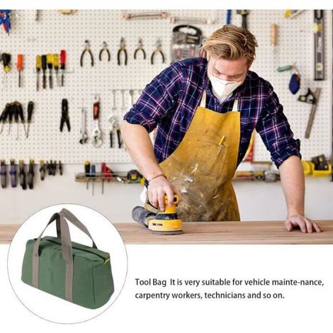 Sac à outils,organisateur de sac à outils de 14 pouces,sacs à outils robustes, sac de rangement pour outils à large ouverture (1/4)