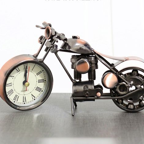 Horloge moto rétro créative en fer, décoration moderne pour la maison et le bureau (1/3)