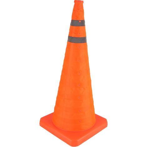 Cône de signalisation pliable avec collerette réfléchissante, extensible, pour le stationnement et la pratique de la conduite, 70 cm / 27,6 pouces (1/5)