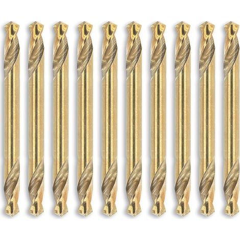 Paquete de 10 brocas de doble extremo de 3,2 mm, fabricadas en acero rápido M35, aptas para acero, hierro fundido y otros metales, de uso común entre los aficionados al bricolaje (3,2 mm). (1/5)