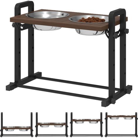 PawHut Raised Dog Bowls with 4 Heights Adjustable and 3 Adjustable Angles