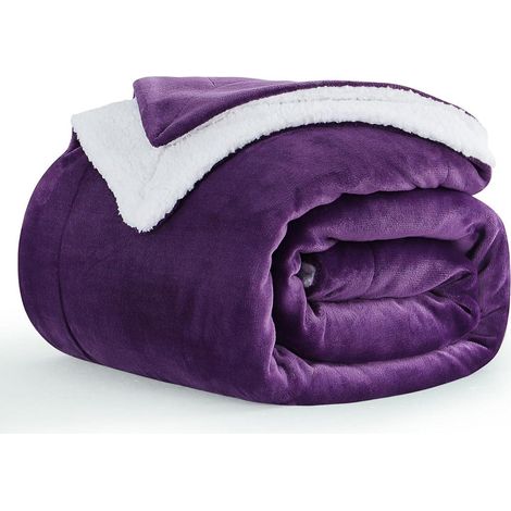 Kuscheldecke Sherpa Fleece 150x200 cm Violett - Extra Warm & Flauschig (1/5)