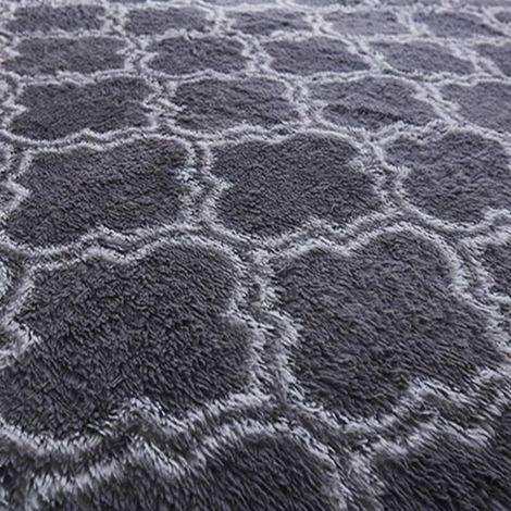 GOGOLOVING Tapis de Salon Shaggy 120 x 160 cm en Motif Gourde Noir