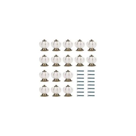 Pomelli in ceramica, pomelli rotondi vintage per mobili, per cassetti e armadi (set da 16) - Crezuo