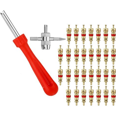 Kit d'outils pour valves de pneus (64 pièces) pour l'entretien et la réparation des pneus de voiture. (1/5)
