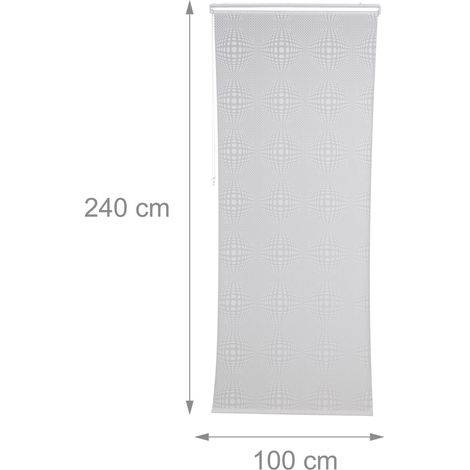 Tenda doccia a rullo semi-trasparente 245 x 100 x 4,5 cm design moderno salva-spazio in PVC bianco 130014020