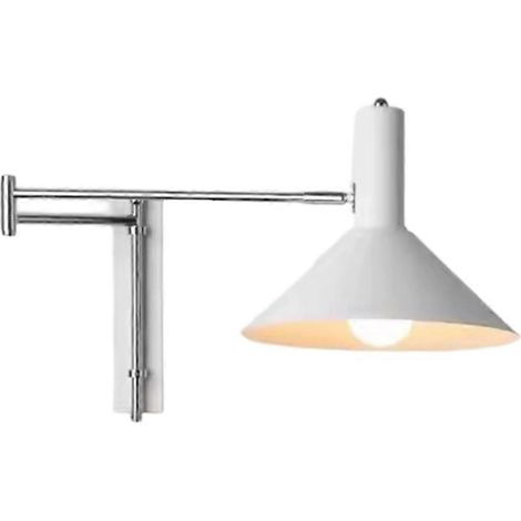 Faltbare Metall-Wandleuchte – Moderne Wandleuchte mit faltbarem Gelenkarm für Nachttisch und Bar, minimalistische, weiße, ausziehbare Lampe (1/5)