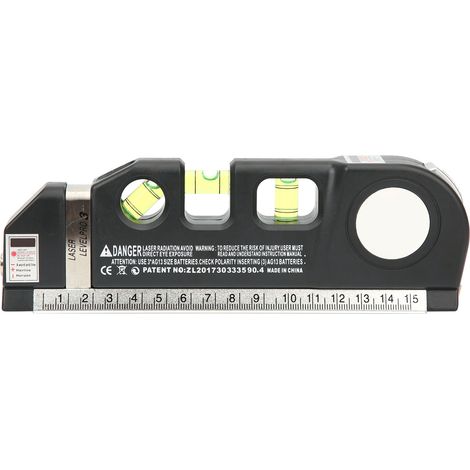 Outil de niveau multifonction avec ruban à mesurer de 2,4 m et règles métriques, aligneur laser (1/5)