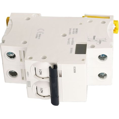 Disjoncteur miniature bipolaire, commande, isolation, protection contre les courts-circuits et les surcharges, interrupteur pneumatique 400 V CA, 63 A (1/5)