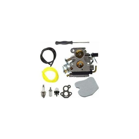 FENOPLASTICACarburateur avec tournevis, filtre à air, bougie d'allumage pour Husqvarna 135 140 435 435E 440 440E Jonsered CS2240 CS2240S CS410 Tronçonneuse remplace C1T-EL41, C1T-EL41A, 506450501 (1/4)