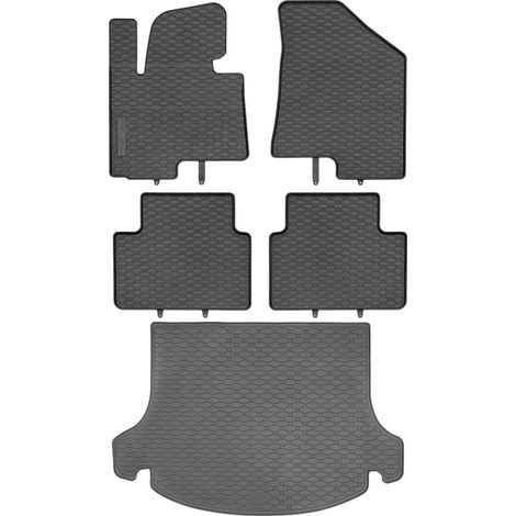 Ensemble de tapis de sol en caoutchouc pour Kia Sportage III SUV (août 2010 - décembre 2015) + tapis de coffre (1/5)