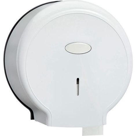 Distributeur de rouleau de papier toilette « Jumbo », mural, sans perçage et étanche, pour salle de bain (Blanc) (1/5)