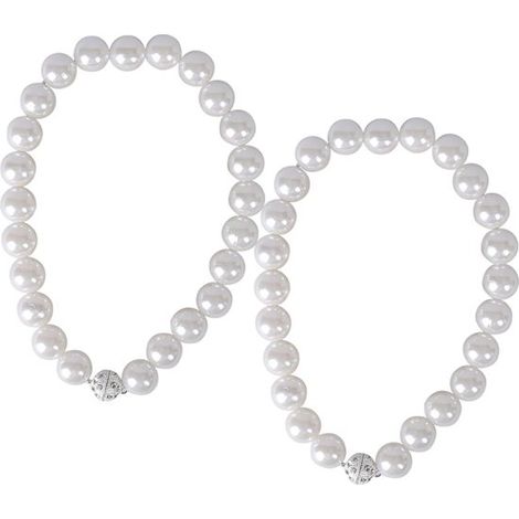 Magnetische Raffhalter – Gardinenclips – Fensterdekoration – Perlen & Strass – 40 cm Länge – Weiß (1/5)