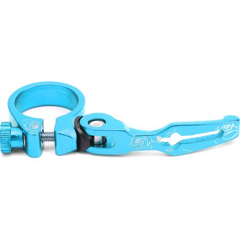Collier de selle de vélo 31,8 mm en alliage d'aluminium à dégagement rapide pour VTT et vélo de route, bleu (1/5)