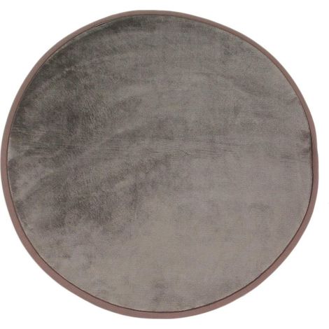 FLANELLE - Tapis rond extra-doux taupe diam.70 (1/5)