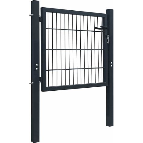 Maison Exclusive - 2D Gartentor (Einzeln) Anthrazitgrau 100x80 cm