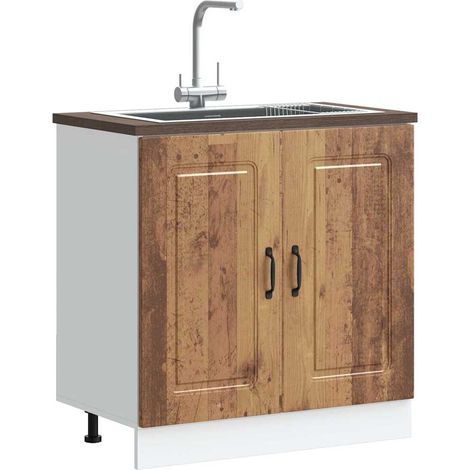 Spülenunterschrank Kalmar Altholz-Optik 80x46x81,5 cm