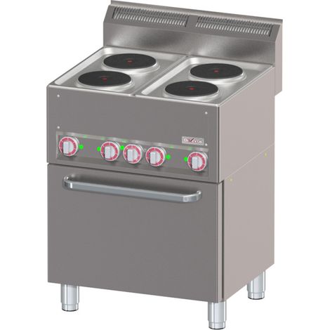 Fourneau 4 plaques électriques sur four à convection GN1/1 - Diverso