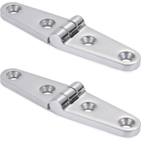 Hochglanzpolierte Edelstahl-Möbelscharniere für Boote, SUS316, 101,5 mm x 26 mm, 2 Stück